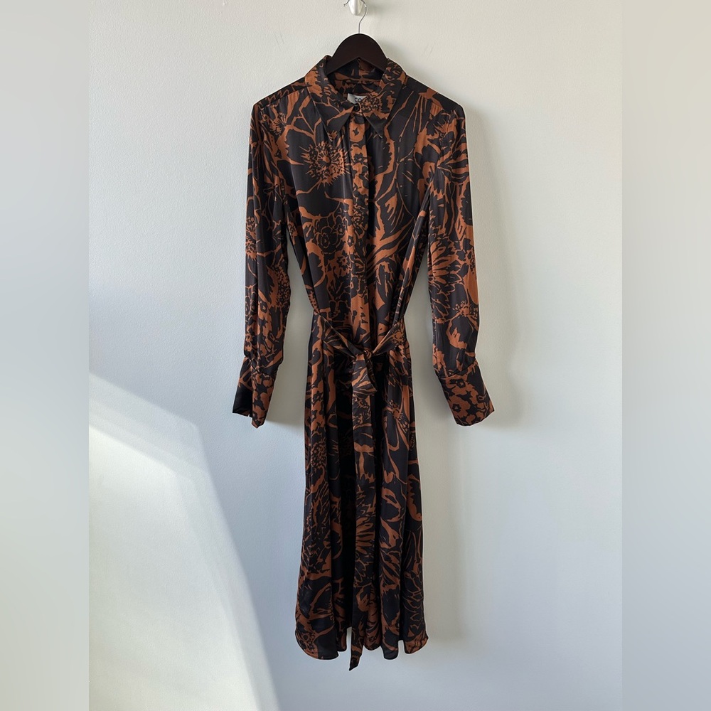 COS Black and Brown Printed Midi Shirt Dress - Picture 2 of 6